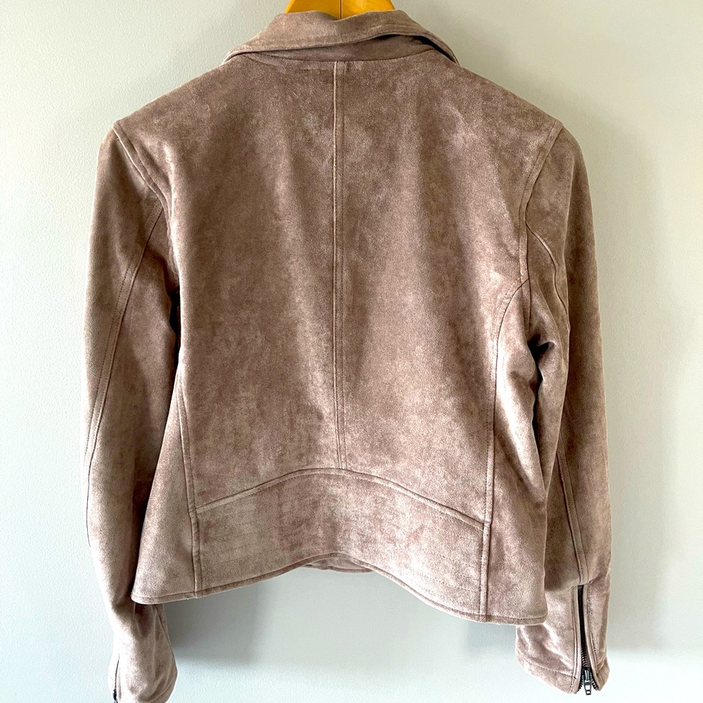 Blank NYC suede-like moto jacket, taupe, size small - Picture 2 of 5
